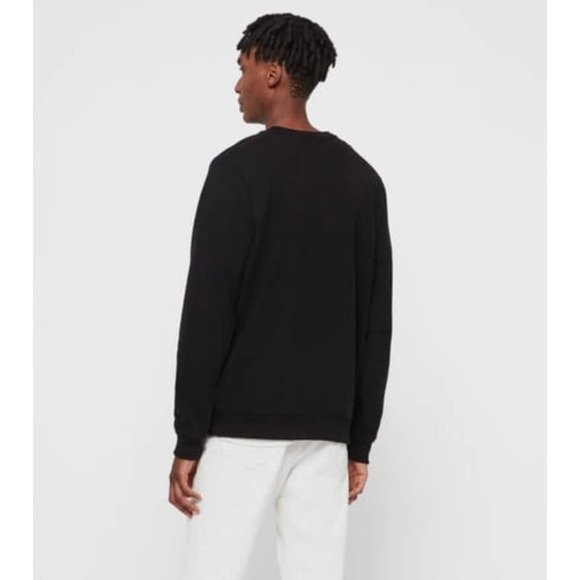 All Saints Theo Crewneck Black Ramskull Embroidered Pullover Sweatshirt Medium - Picture 2 of 7